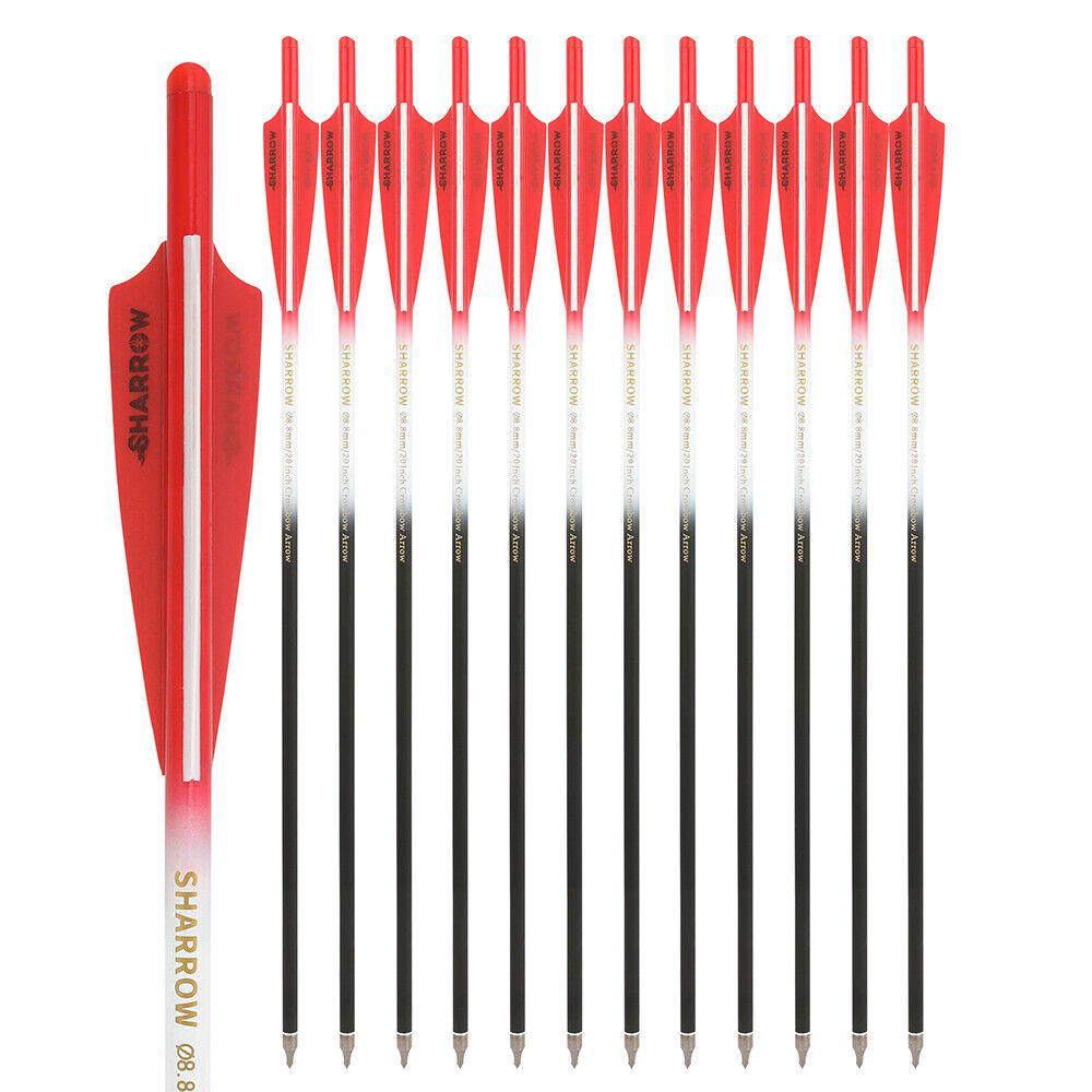 12pcs 16" 17" 18" 20" 22" Crossbow Bolts Carbon Arrows Vanes Bow Archery Hunting Shoot